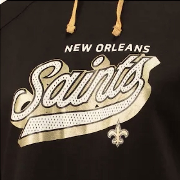 Fanatics New Orleans Saints Women’s 3XLg Raglan Pullover Sporty Oversized Hoodie - Picture 2 of 11